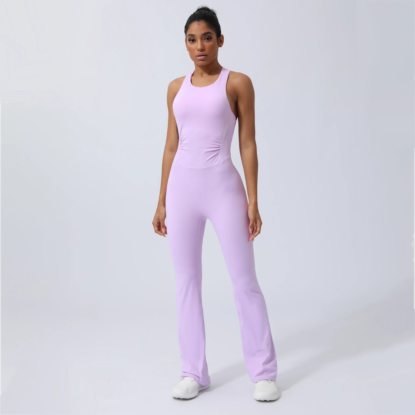 'Nora' Criss Cross Back Sport Flare Jumpsuit