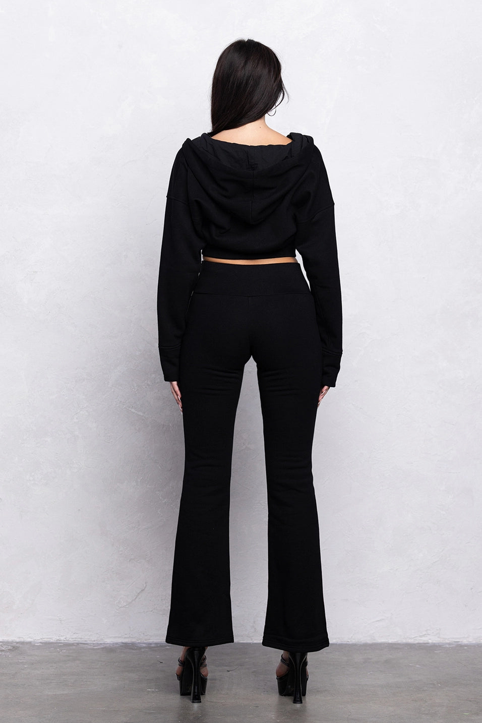 'UMI' Cropped Hoodie W/Flare Pants Set