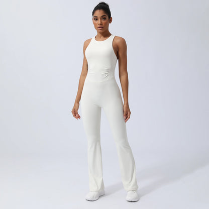 'Nora' Criss Cross Back Sport Flare Jumpsuit